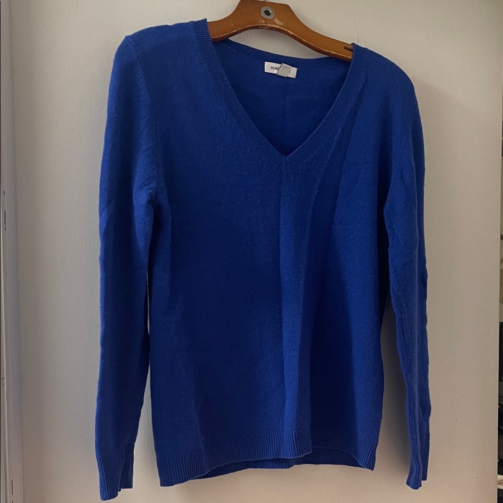 Nordstrom Royal Blue Cashmere V-Neck Sweater